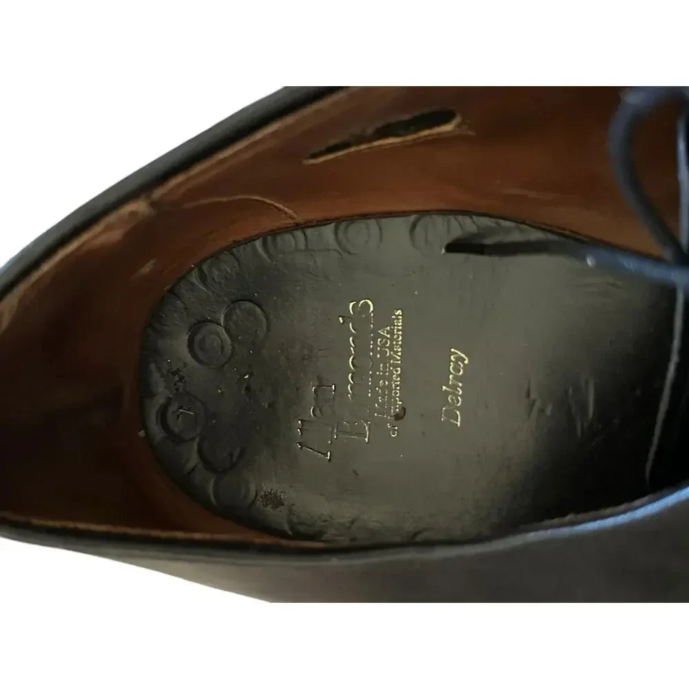 Allen Edmonds 1208 Black Delray Leather Split Toe Oxfords Shoes Size 15